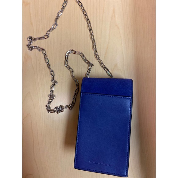 FRENCH CONNECTION Suede Leather Crossbody w/ Chain - Picture 2 of 5